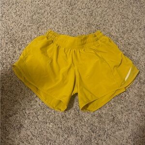 Yellow lululemon shorts